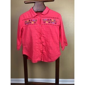 Original Arantza woman Embroidered top Lino Flame size L